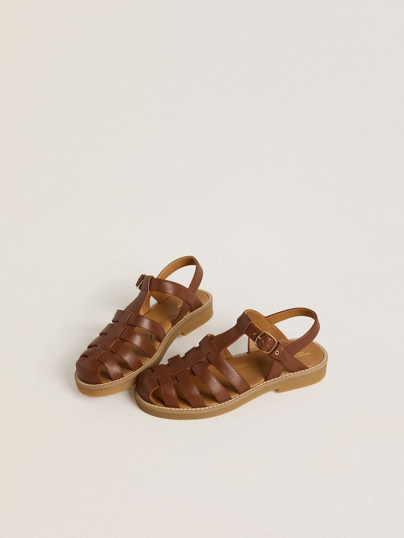 Golden Goose - Sandales Maxime Young en cuir marron in 