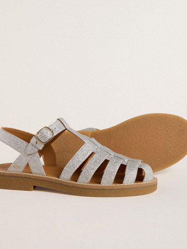 Golden Goose - Maxime Young sandals in silver micro-glitter in 