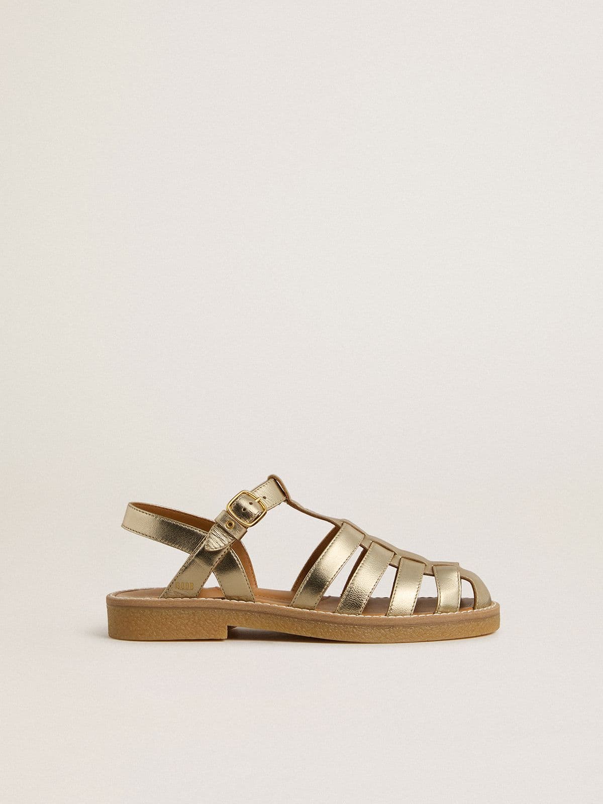 Golden Goose - Young Maxime sandals in gold metallic leather in 