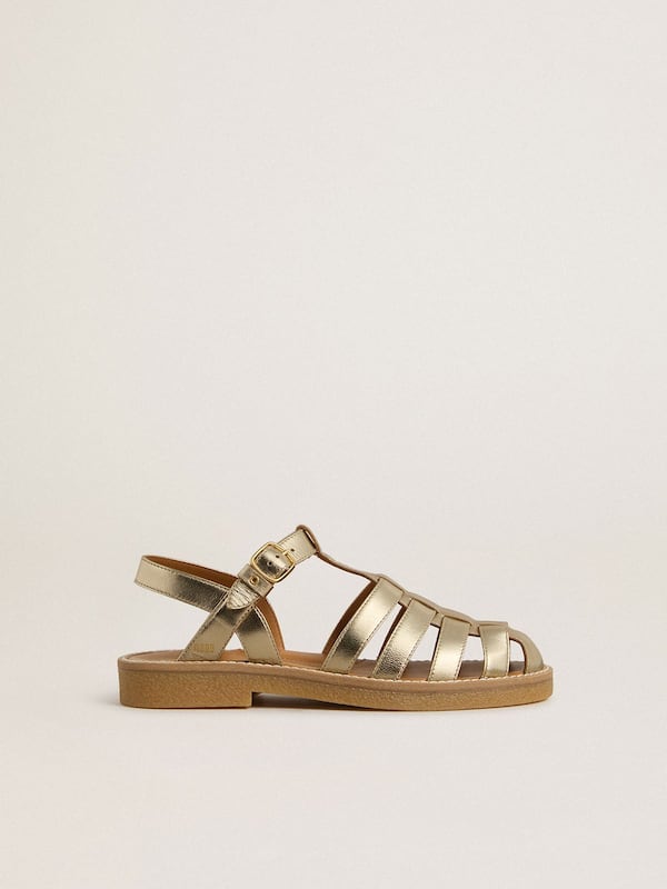 Golden Goose - Young Maxime sandals in gold metallic leather in 