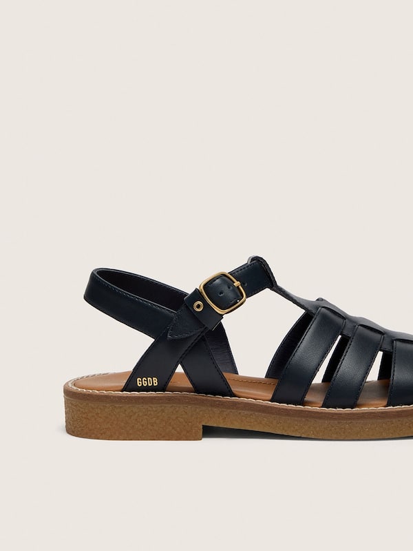 Golden Goose - Young Maxime sandals in navy-blue leather in 