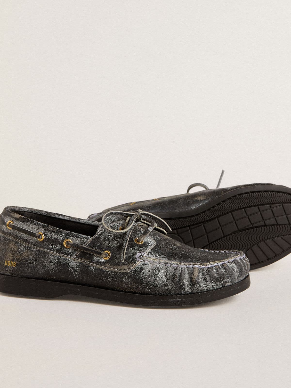 Golden Goose - Cruise モカシン ヤング ユーズド調レザー（ブラック） in 