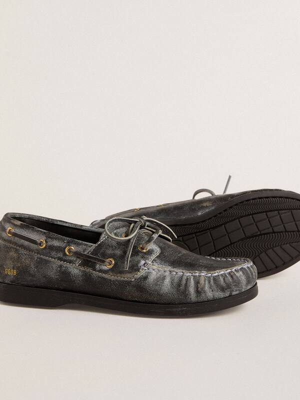 Golden Goose - Young Cruise loafer in black distressed leather in 