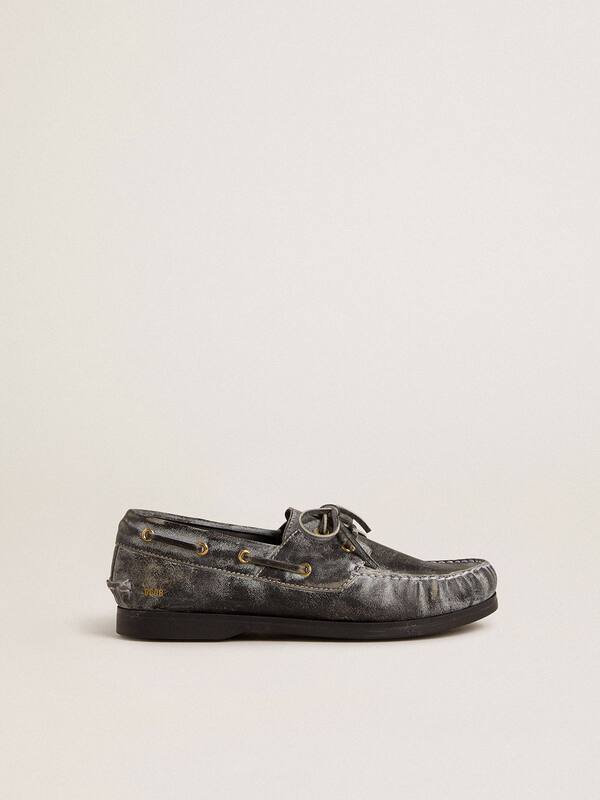 Golden Goose - Young Cruise loafer in black distressed leather in 