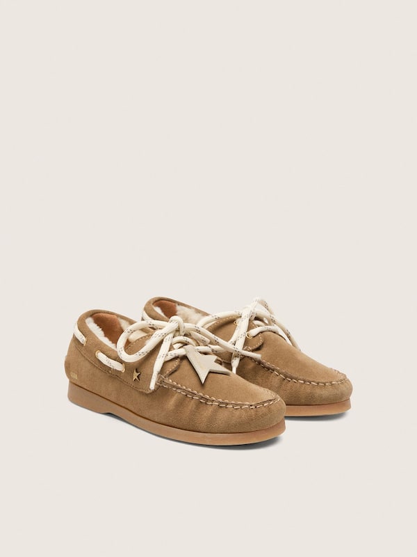 Golden Goose - Young Cruise loafers in camel-colored suede in 