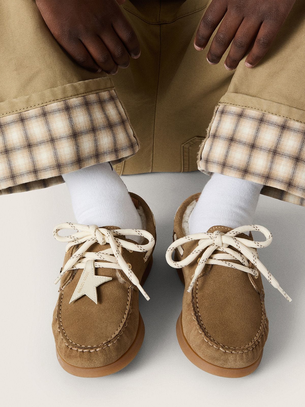 Young Cruise loafers in camel-colored suede