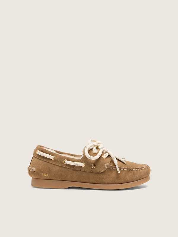 Golden Goose - Young Cruise loafers in camel-colored suede in 