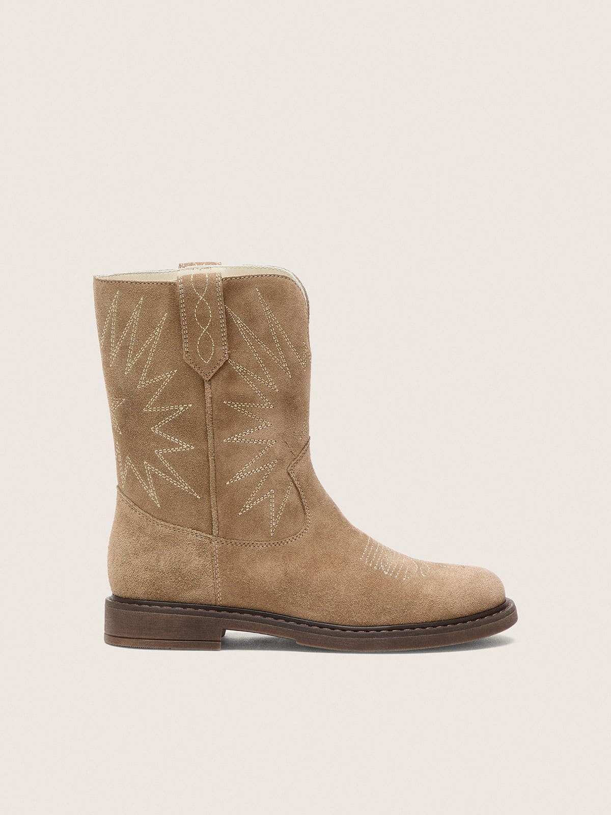 Golden Goose - Young Wish boots in dove-gray suede with star embroidery in 