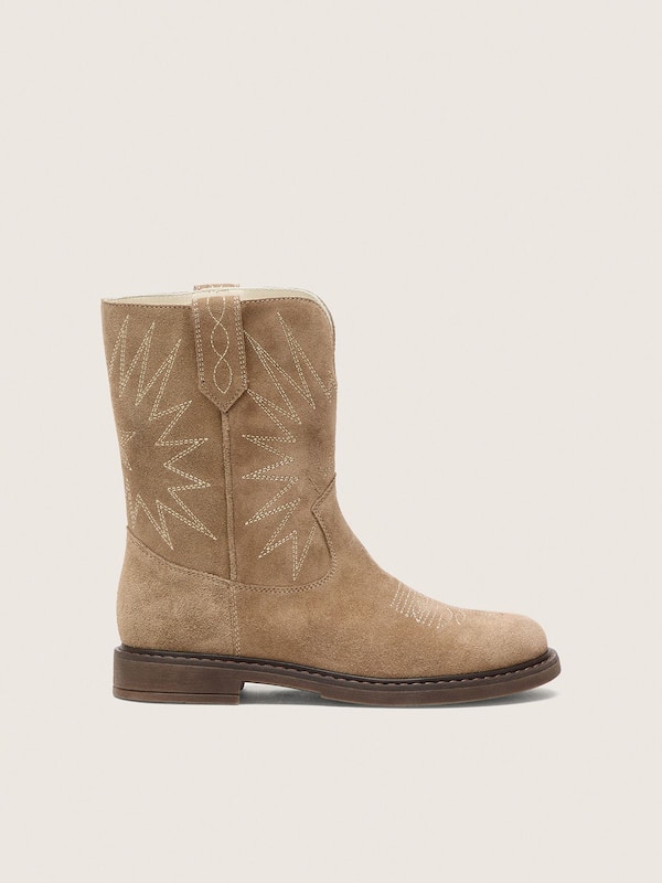 Golden Goose - Young Wish boots in dove-gray suede with star embroidery in 