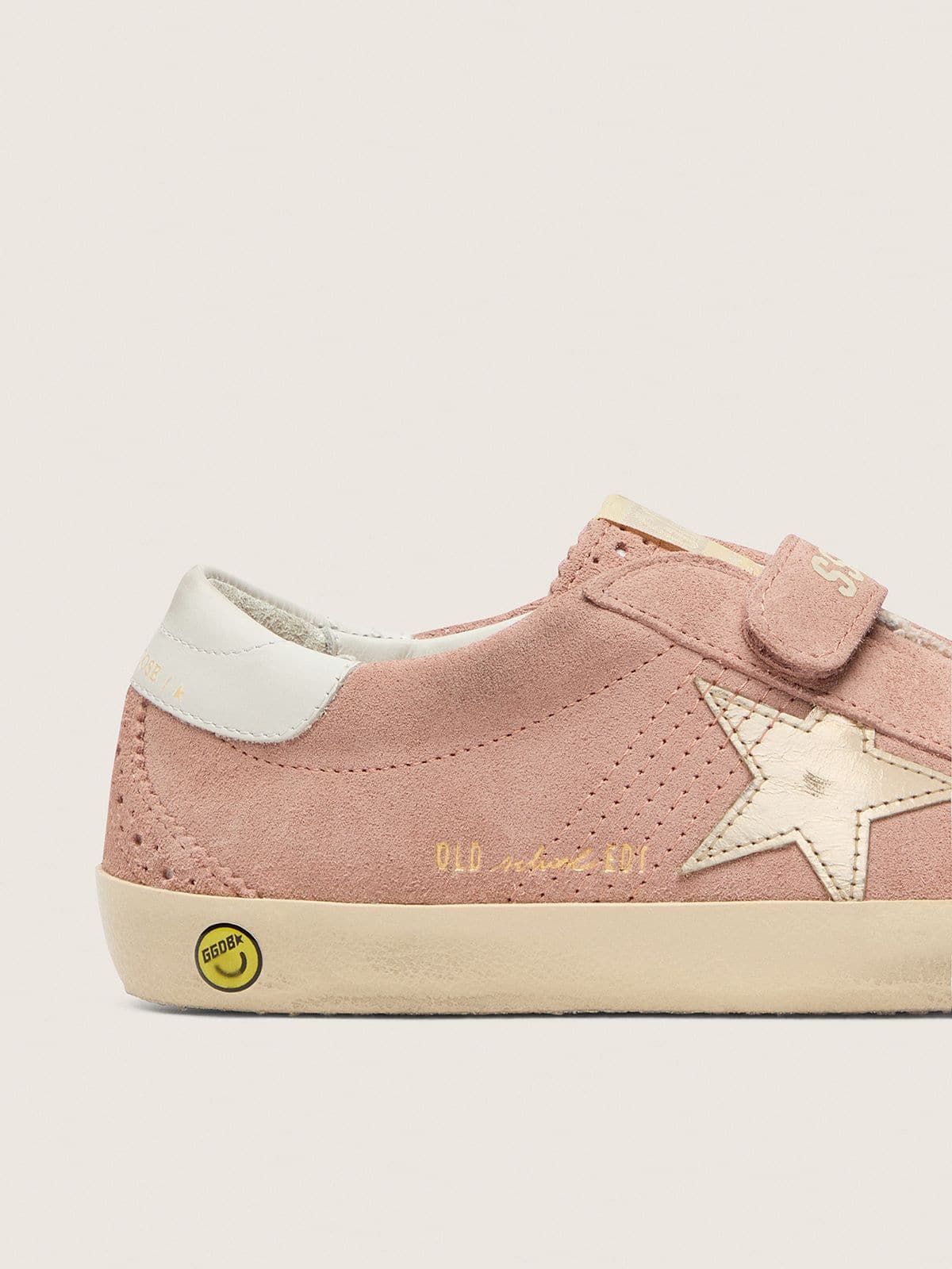 Golden Goose - Young Old School in pink suede with platinum metallic leather star in 
