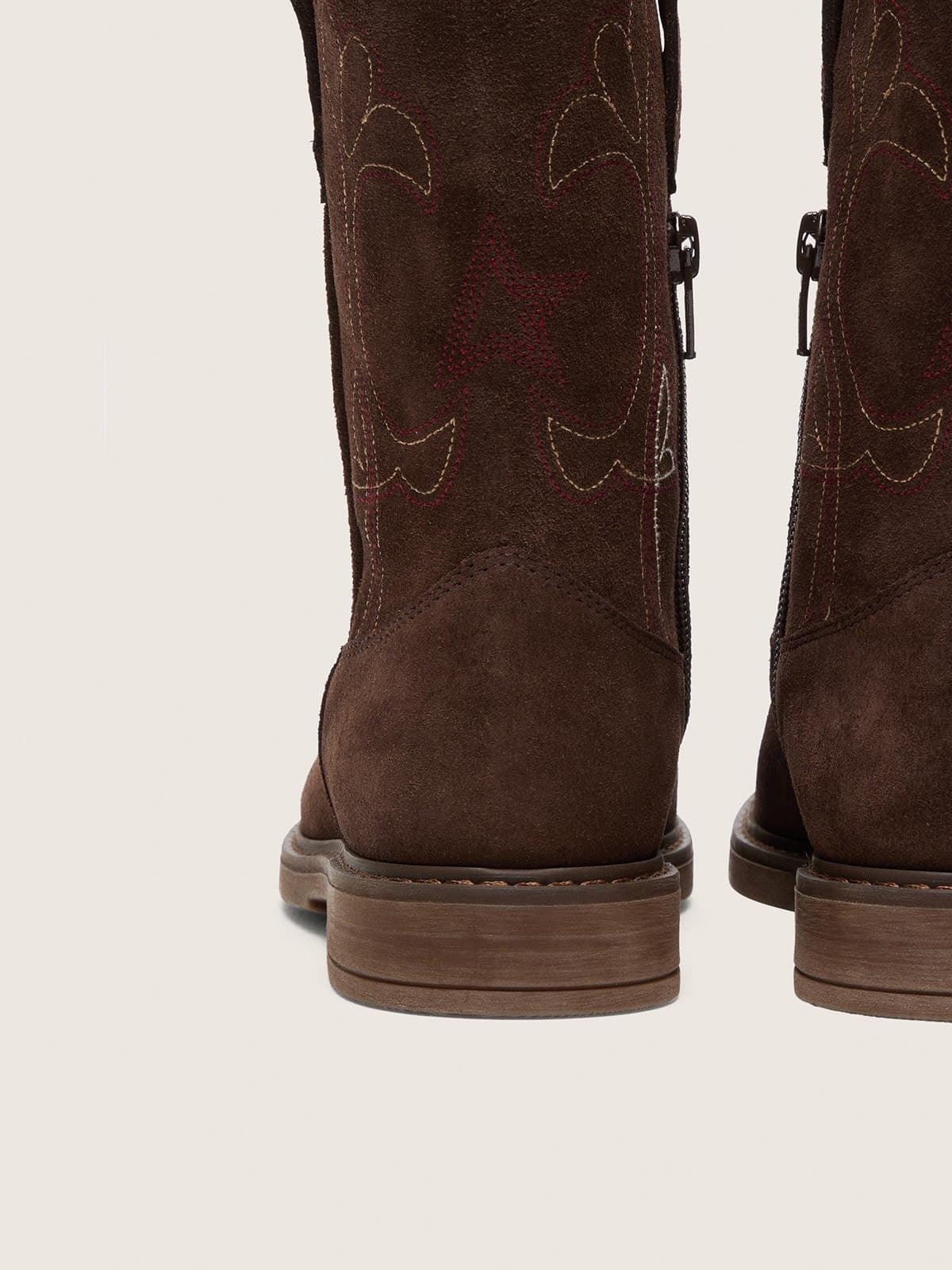 Golden Goose - Young Wish Star boots in brown suede with flower embroidery in 