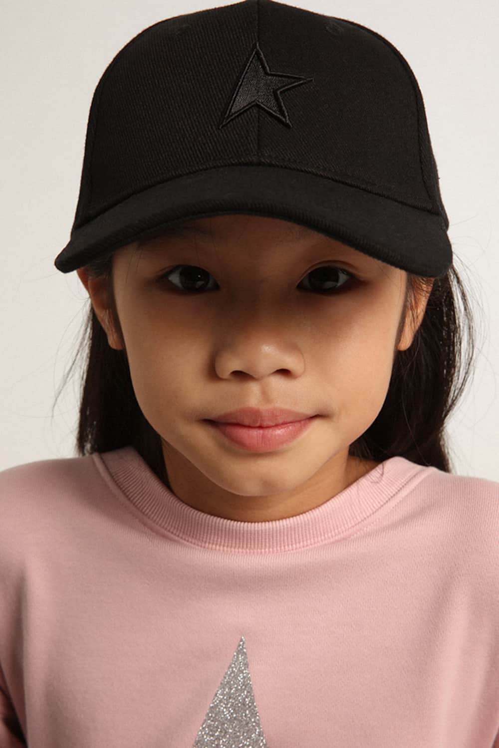 Golden Goose - Kids’ black baseball cap with star in 