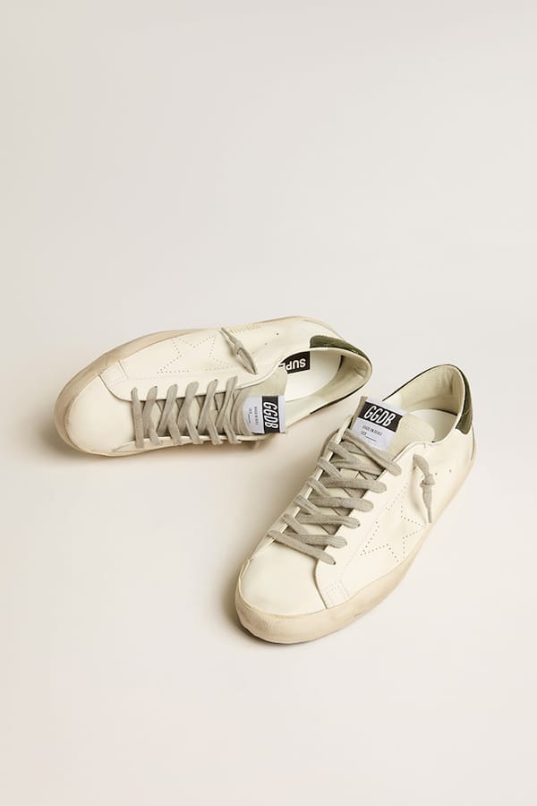 Golden Goose - Men’s Bio-based Super-Star with perforated star and green heel tab in 