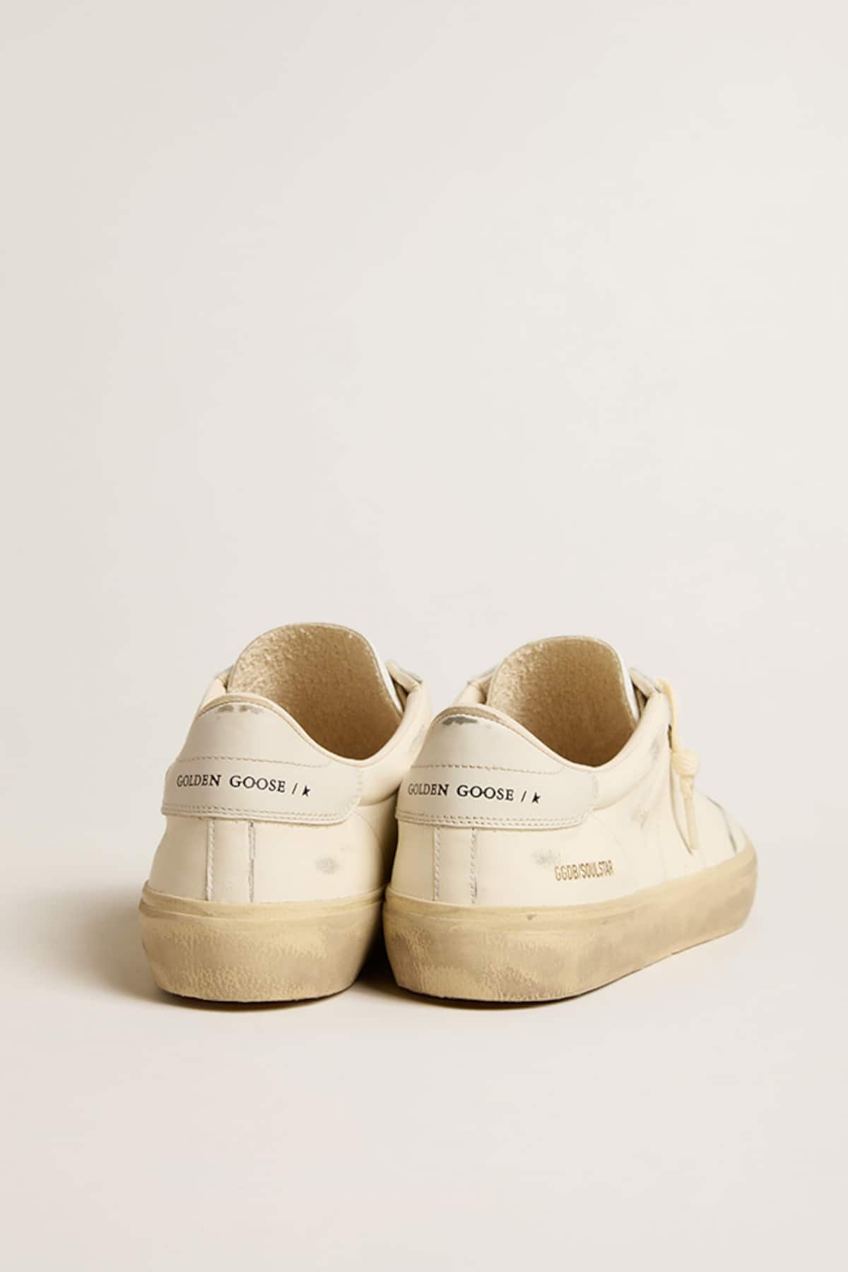 Golden Goose - Soul Star en cuir nappa blanc avec contrefort en cuir blanc in 