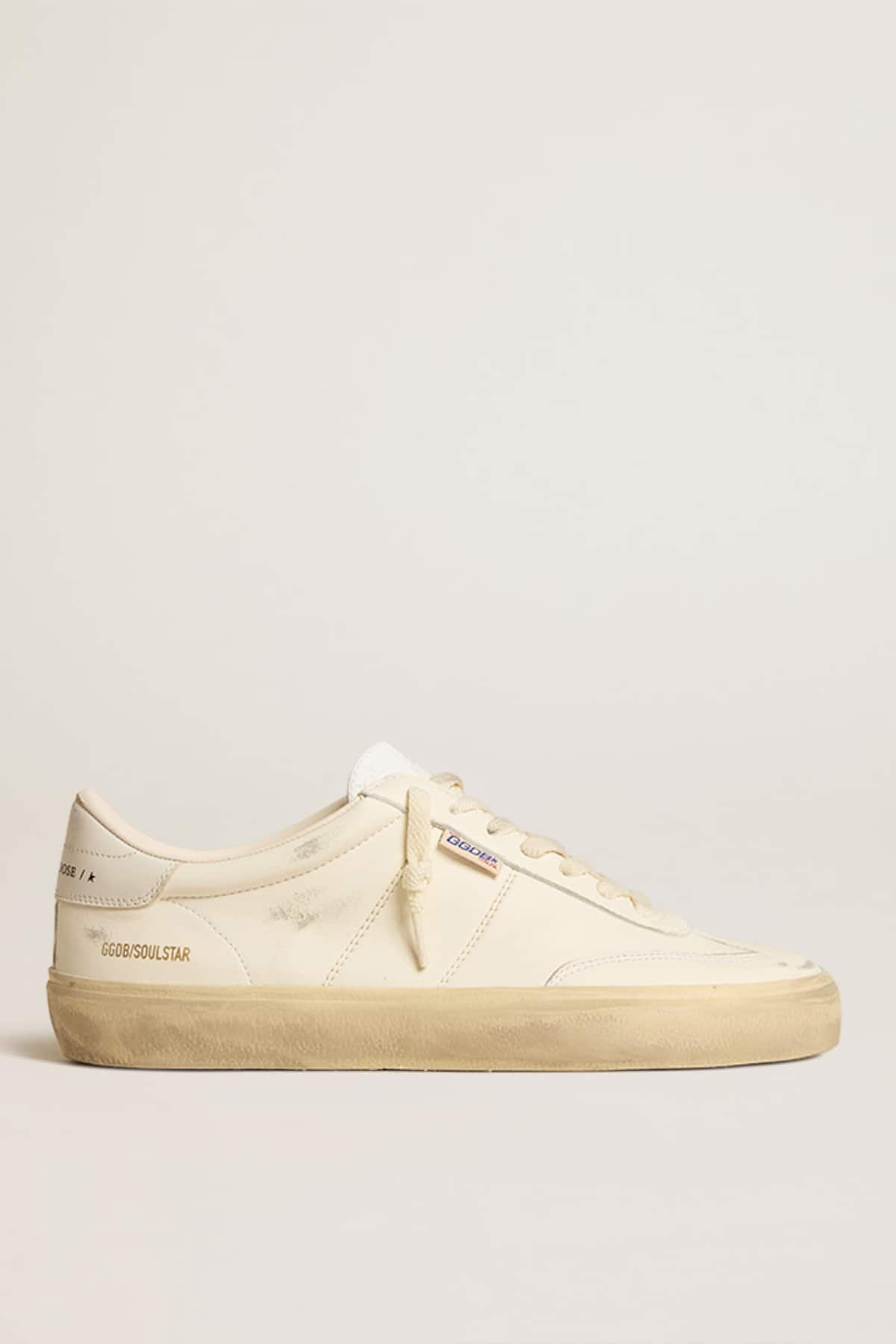 Golden Goose - Soul Star en cuir nappa blanc avec contrefort en cuir blanc in 