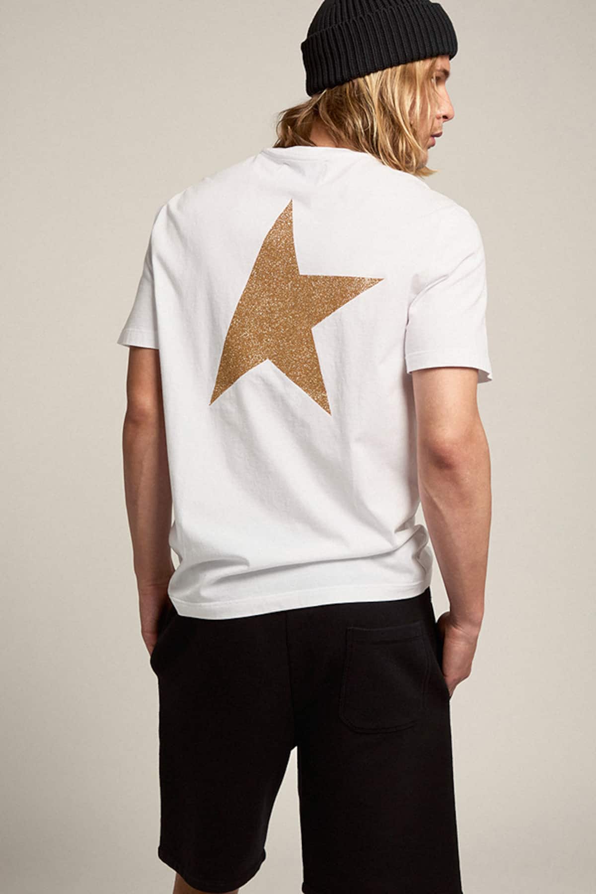 Golden Goose - Star M's regular t-shirt with logo and big star black in 