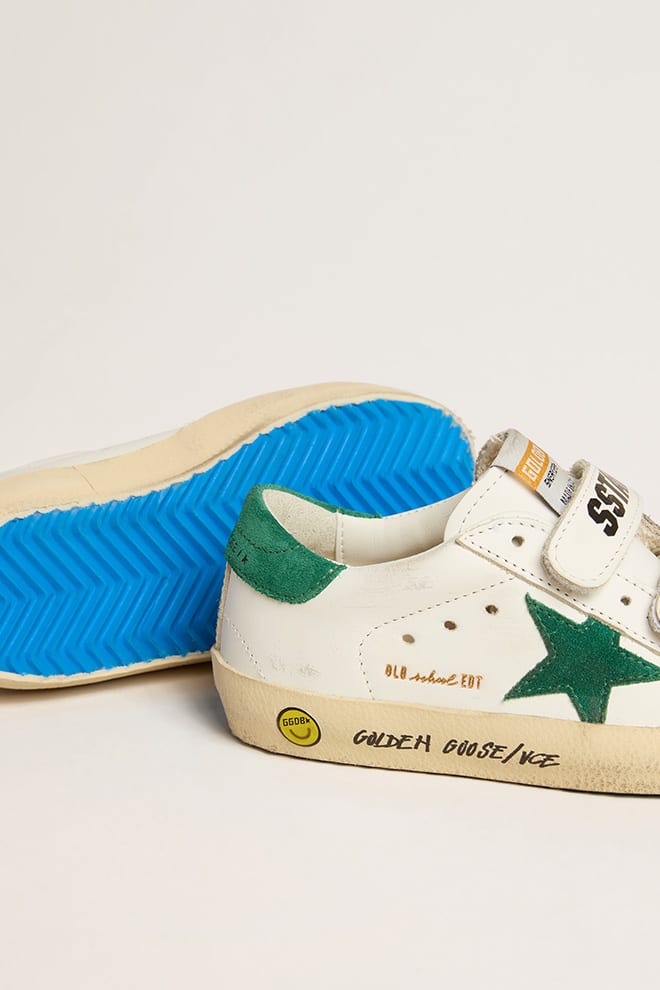 Old School Teen with green suede star and heel tab | Golden Old School Teen with green suede star and heel tab | Golden