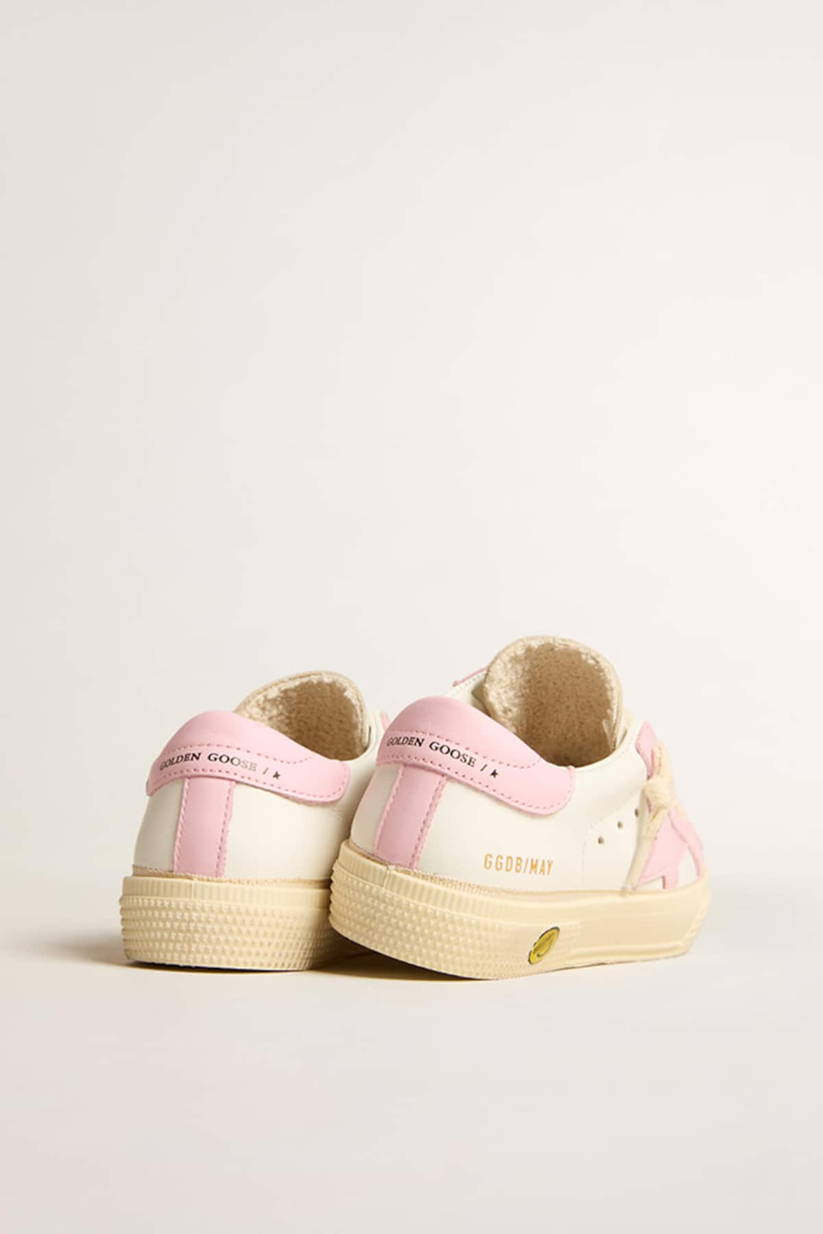 Golden Goose - May Teen in white and pink leather with pink leather star in 
