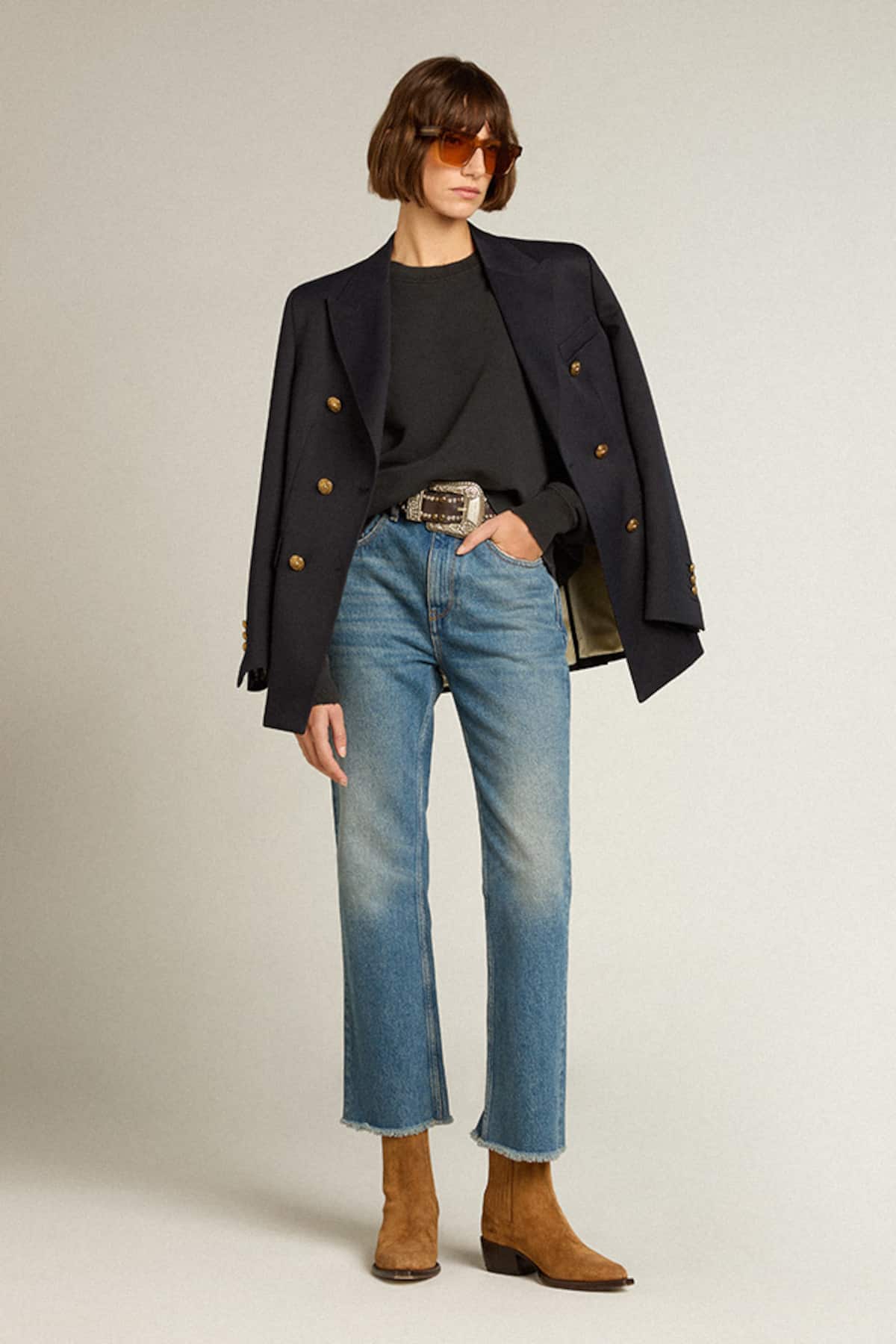 Golden Goose - Sweatshirt in washed black with reverse logo on the back - Jersey Capsule in 