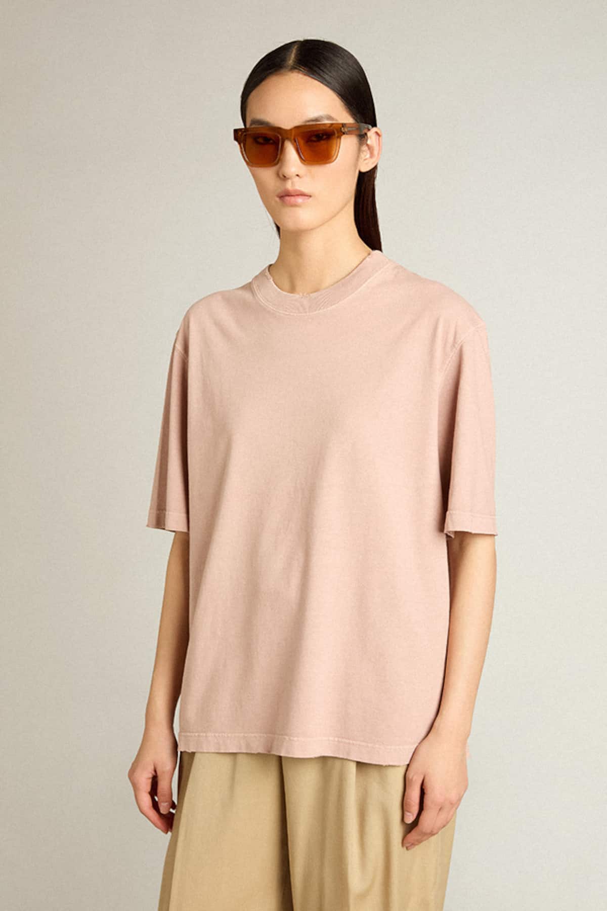 Golden Goose - Camiseta de color rosa pálido con logotipo invertido en la espalda - Jersey Capsule in 
