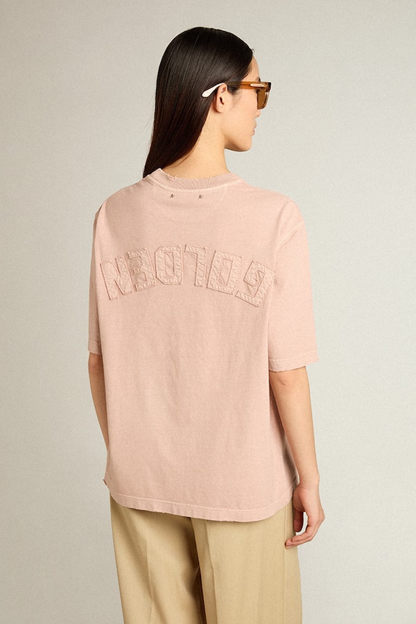 Golden Goose - Powder-pink T-shirt with reverse logo on the back - Jersey Capsule in 
