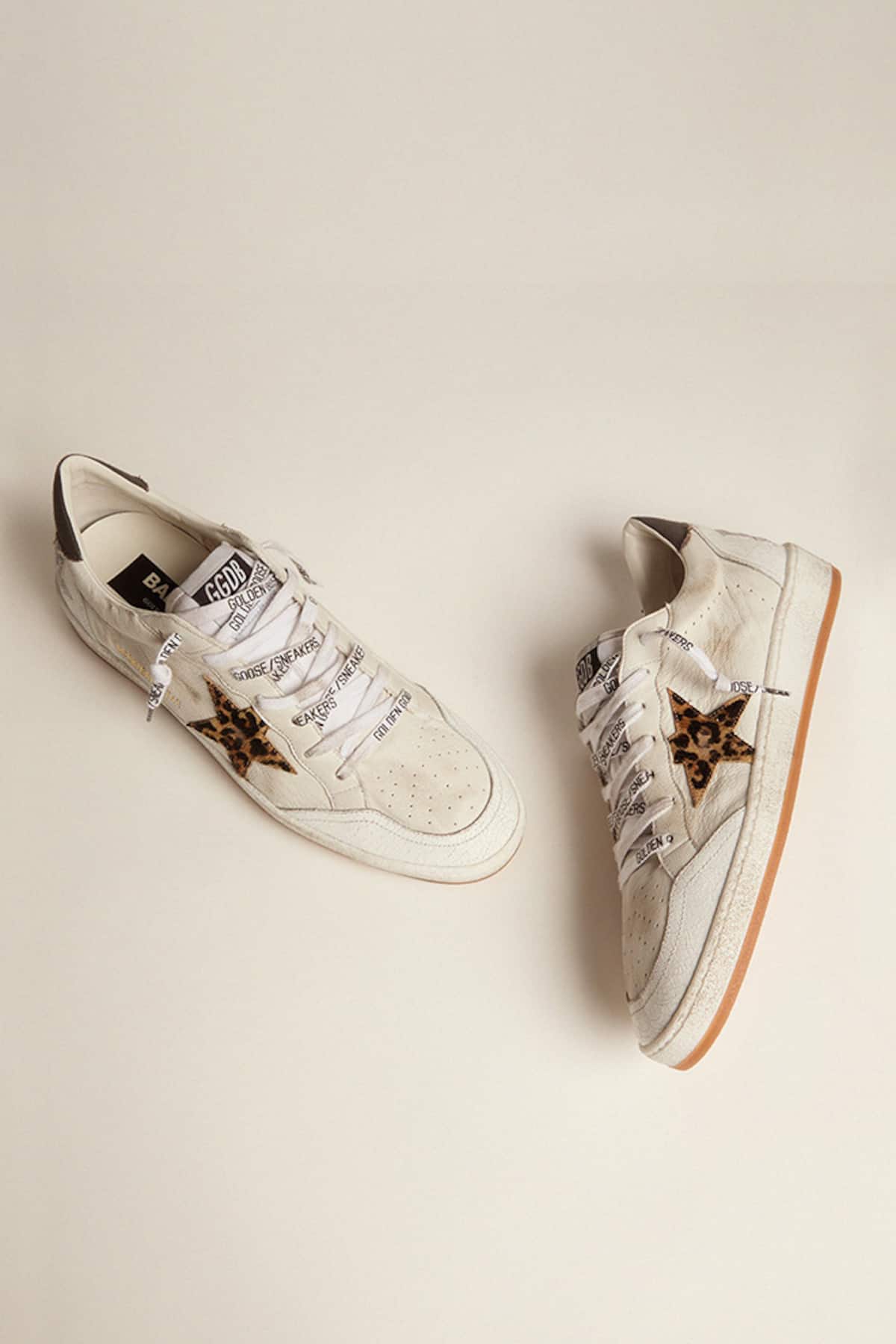 Golden Goose - Women’s Ball Star in nappa leather with leopard star and black heel tab in 