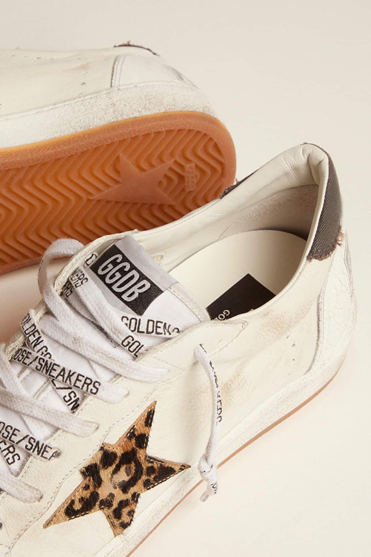 Golden Goose - Women’s Ball Star in nappa leather with leopard star and black heel tab in 