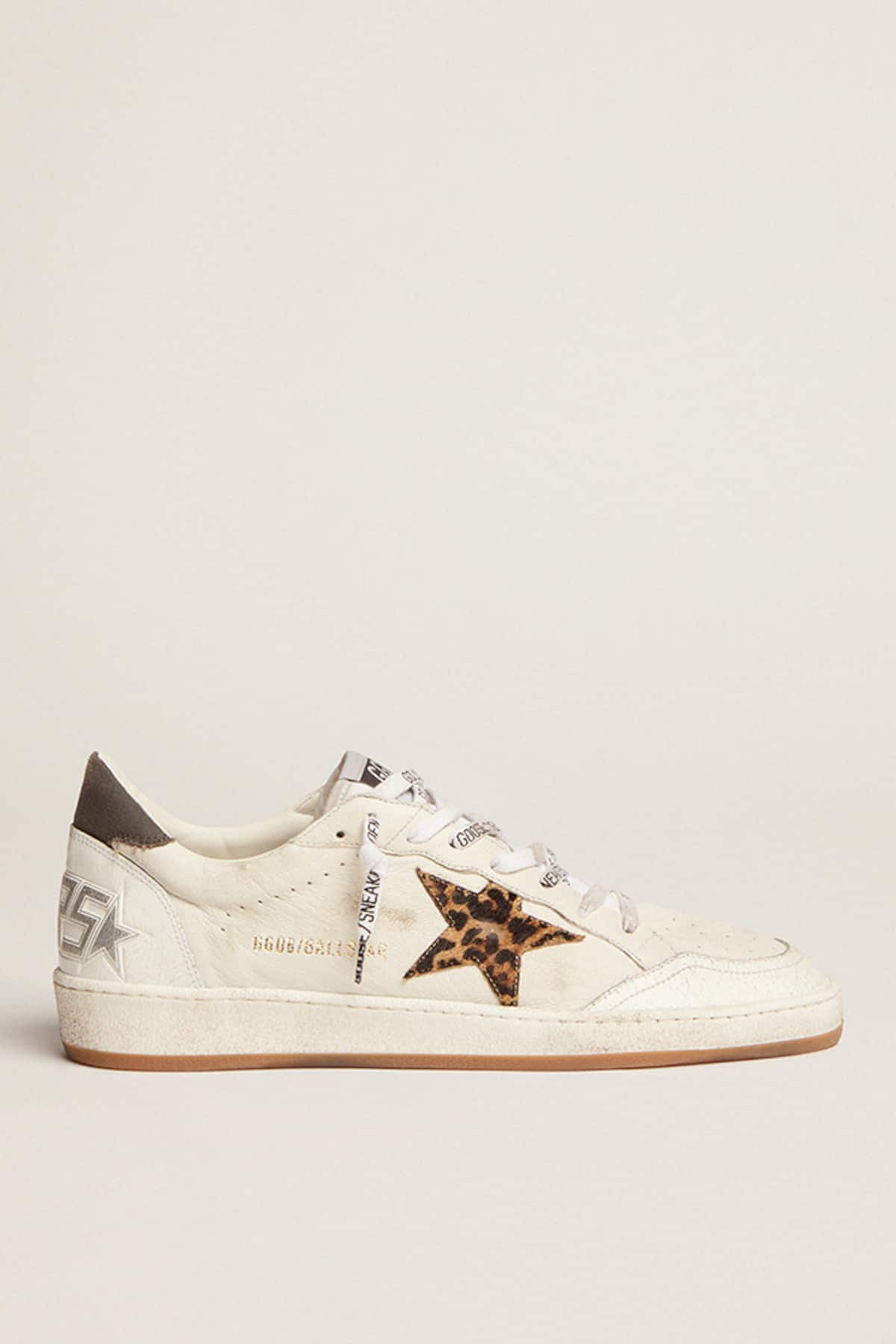 Golden Goose - Women’s Ball Star in nappa leather with leopard star and black heel tab in 