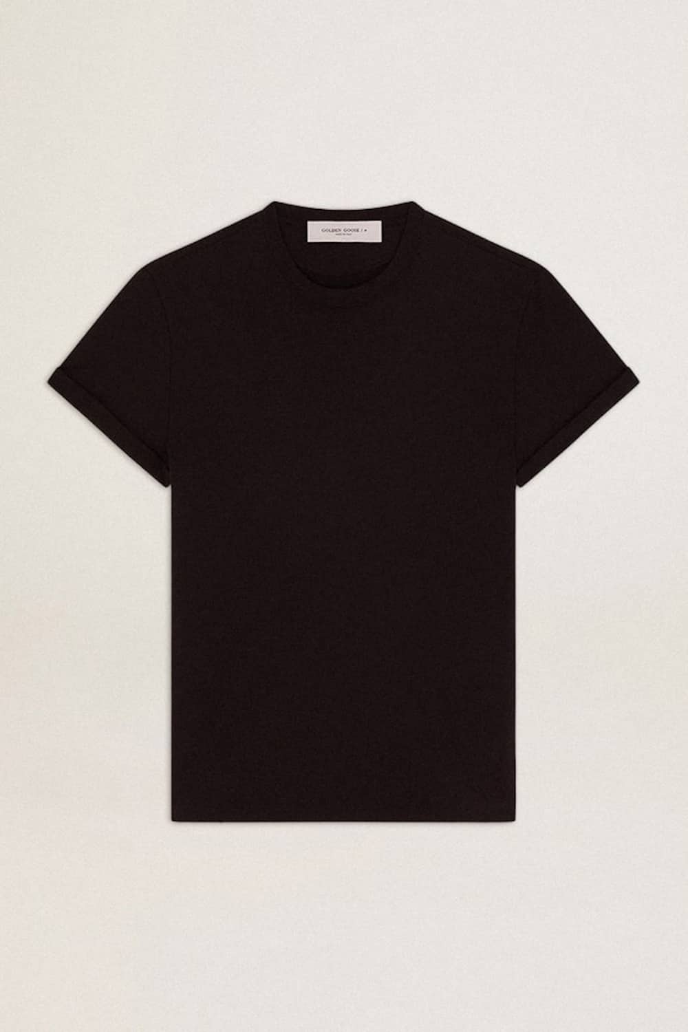 Golden Goose - T-shirt regular noir pour femme avec traitement effet usé in 
